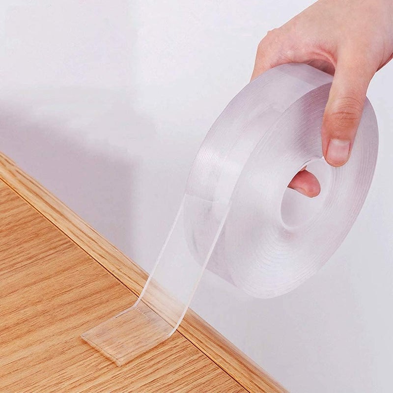 LLPT شريط لاصق نانو مزدوج الجوانب LLPT 2 بوصة × 33 قدم شريط تثبيت قوي شريط جل ثقيل الشفافية غير المرئية قابل للغسل قابل للإزالة بدون بقايا للمنزل المكتب تخزين ديكور بطاقة ملصق صورة جدار (SN233) - Image 5